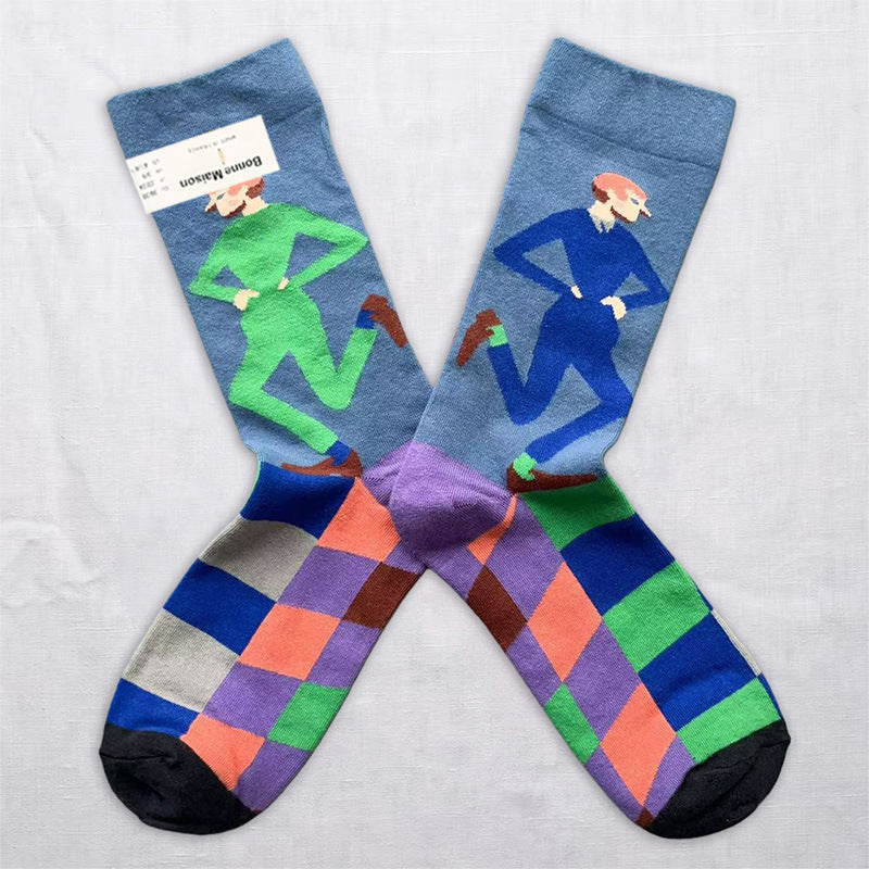 Art-Inspired Graphic Crew Socks – Colorful Statement Socks