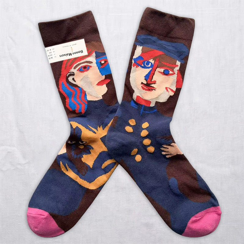 Art-Inspired Graphic Crew Socks – Colorful Statement Socks