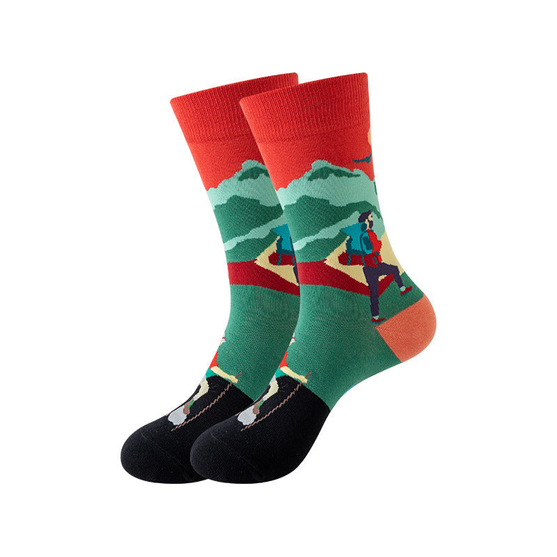 Trendy Mid-Calf Cotton Socks – Unisex Fall & Winter Crew Socks