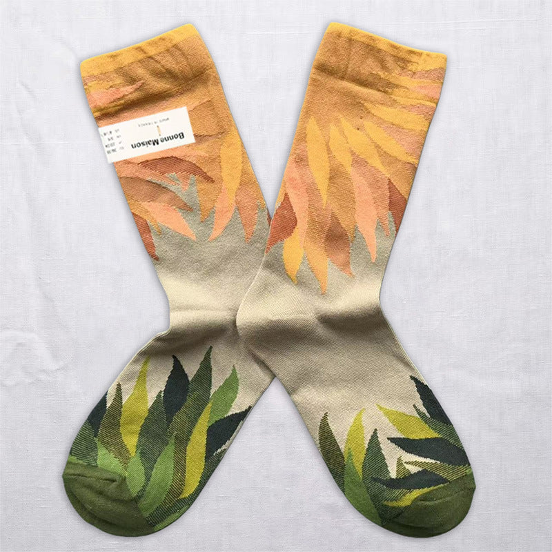 Whimsical Storybook Art Crew Socks – Animal, Floral & Woodland Designs