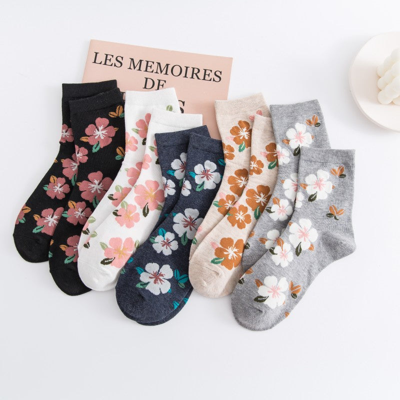 Women’s Floral Crew Socks – Soft Breathable Everyday Socks
