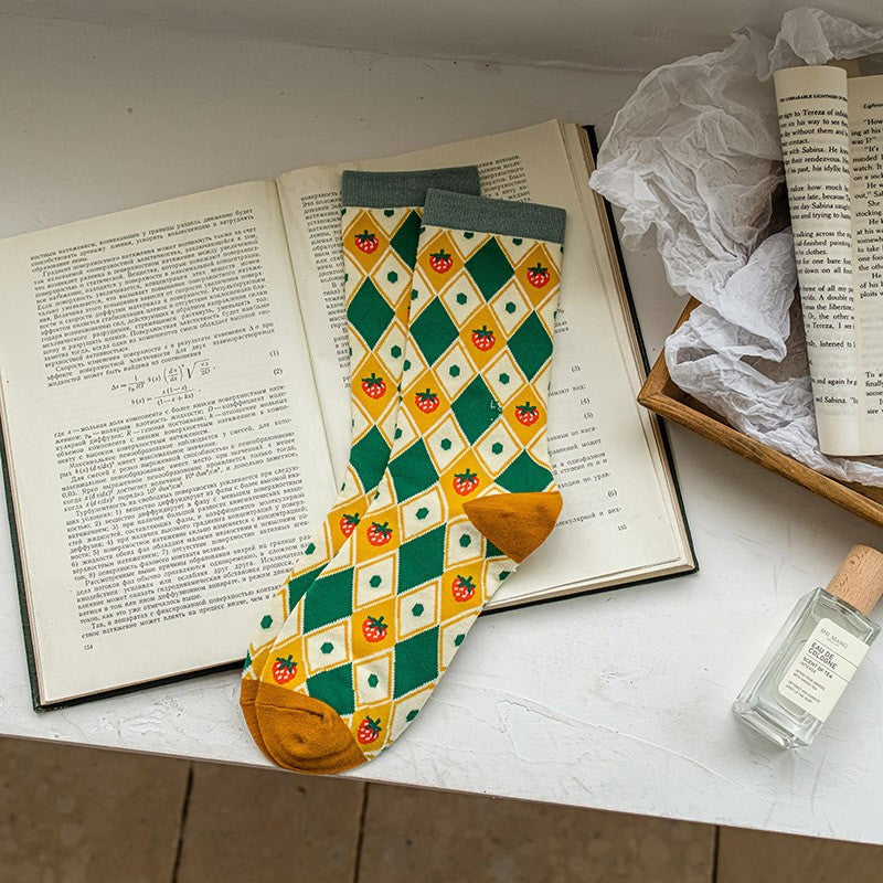 Cute Patterned Crew Socks for Women