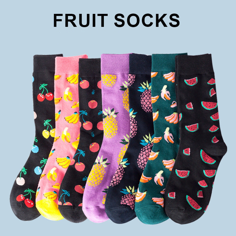 Avocado Fruit Print Mid-Calf Socks – Trendy Couple Socks for Fall & Winter