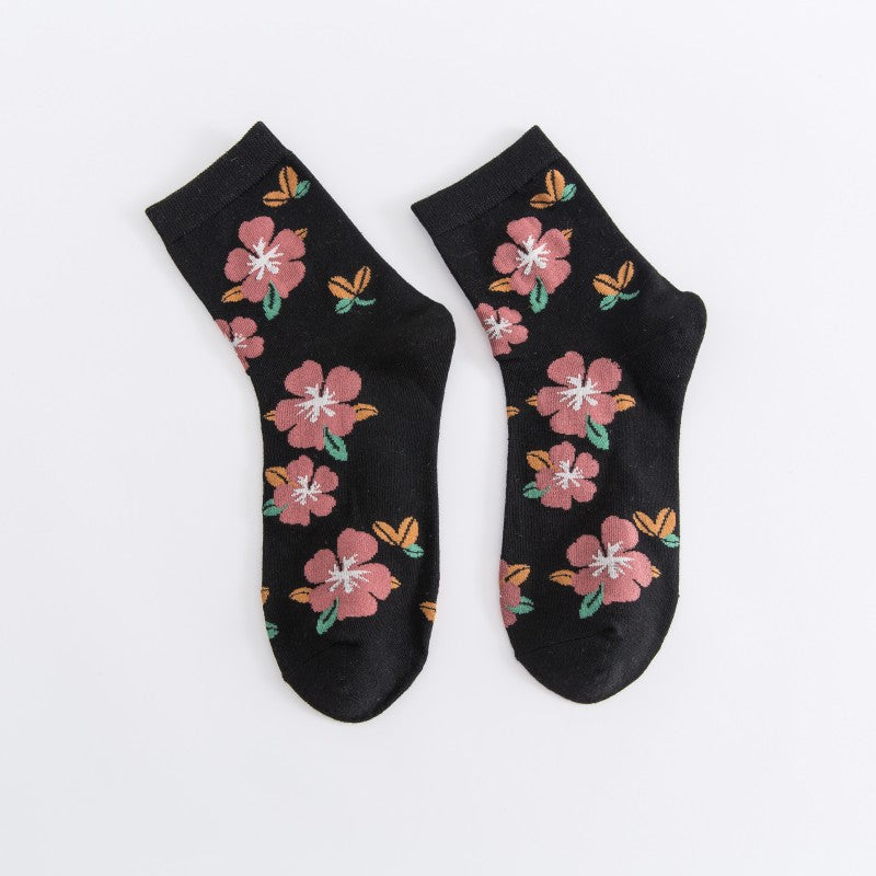 Women’s Floral Crew Socks – Soft Breathable Everyday Socks