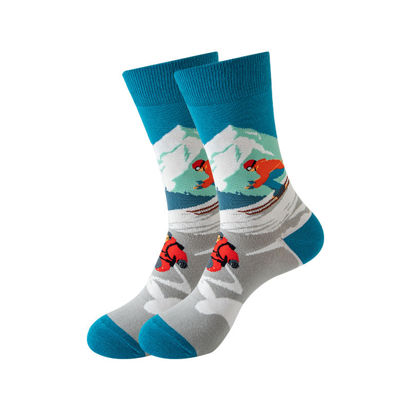 Trendy Mid-Calf Cotton Socks – Unisex Fall & Winter Crew Socks