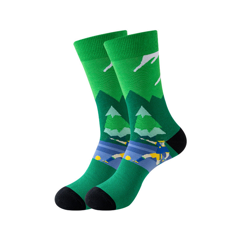 Trendy Mid-Calf Cotton Socks – Unisex Fall & Winter Crew Socks