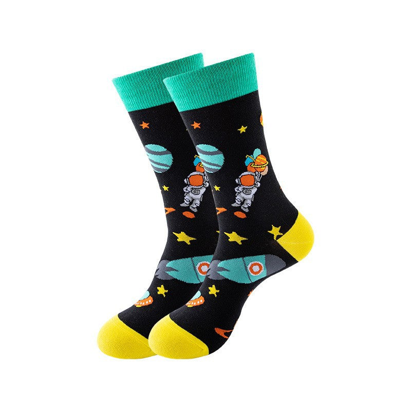 Trendy Mid-Calf Cotton Socks – Unisex Fall & Winter Crew Socks
