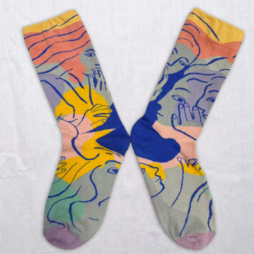 Whimsical Art & Nature Crew Socks – Colorful Graphic Socks