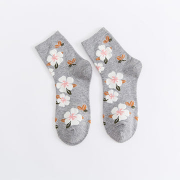 Women’s Floral Crew Socks – Soft Breathable Everyday Socks