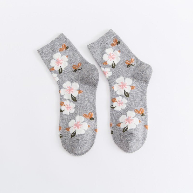 Women’s Floral Crew Socks – Soft Breathable Everyday Socks