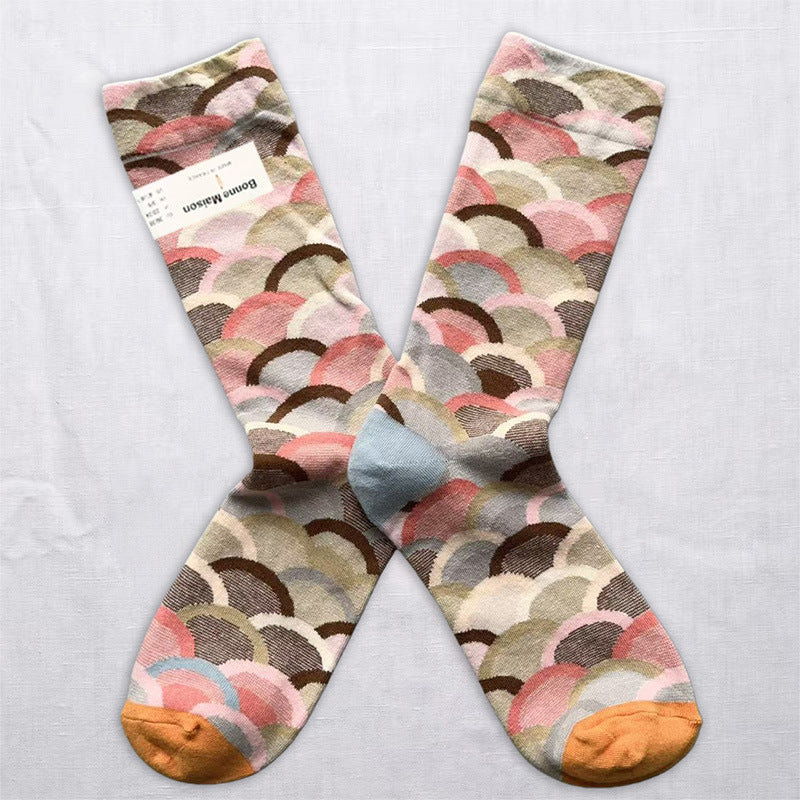 Art-Inspired Statement Crew Socks – Abstract, Floral & Portrait Designs