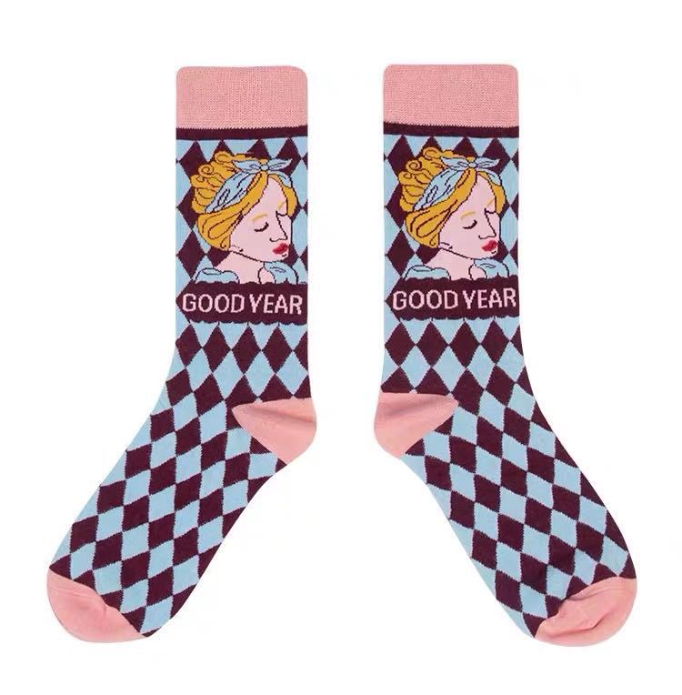 Vintage Art Illustration Crew Socks – Women’s Colourful Graphic Socks