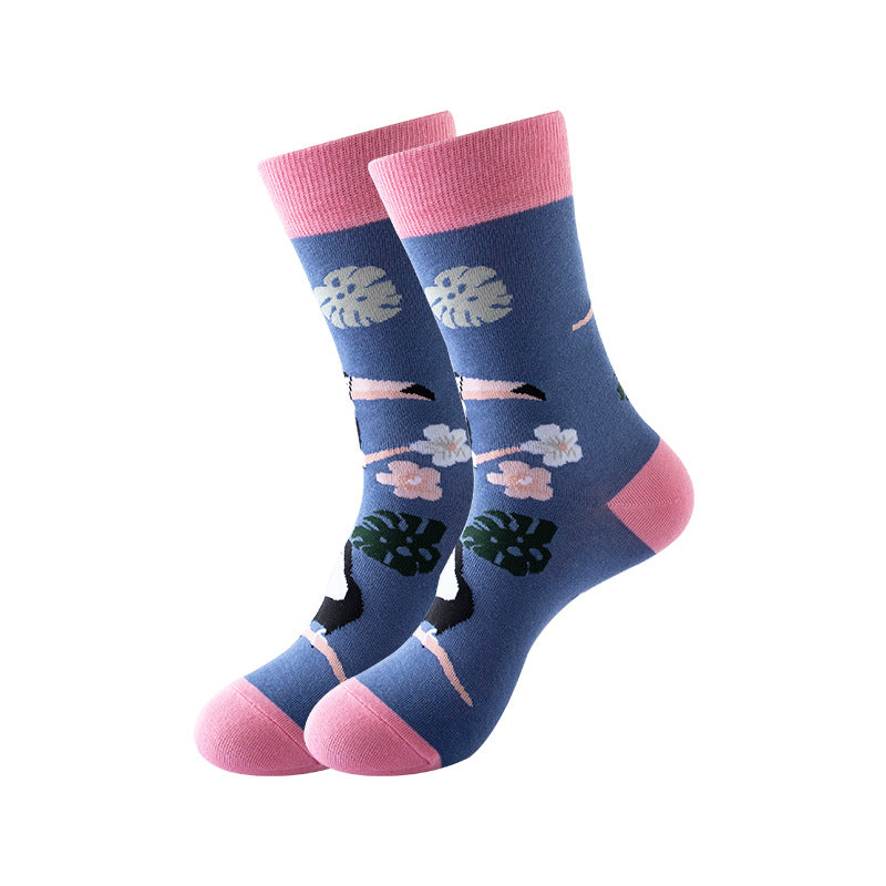 Trendy Mid-Calf Cotton Socks – Unisex Fall & Winter Crew Socks