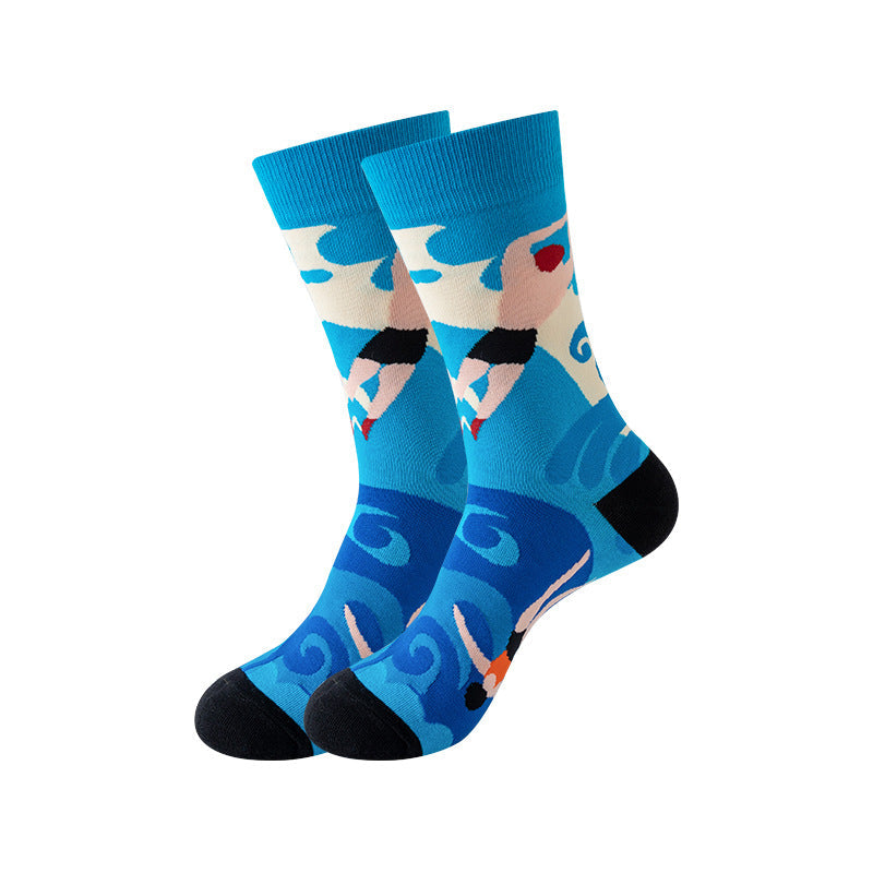 Trendy Mid-Calf Cotton Socks – Unisex Fall & Winter Crew Socks