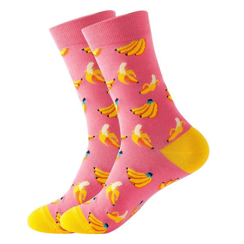 Avocado Fruit Print Mid-Calf Socks – Trendy Couple Socks for Fall & Winter