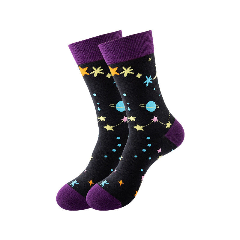 Trendy Mid-Calf Cotton Socks – Unisex Fall & Winter Crew Socks