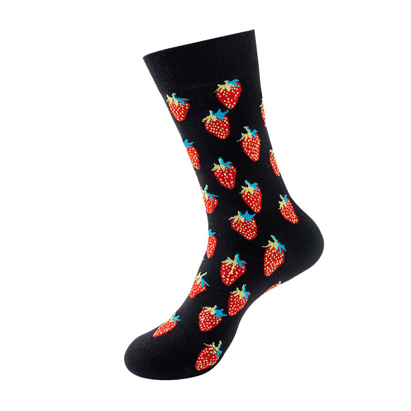 Avocado Fruit Print Mid-Calf Socks – Trendy Couple Socks for Fall & Winter