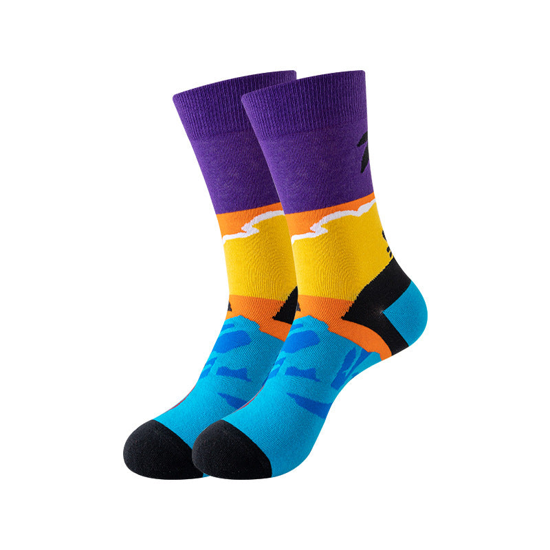 Trendy Mid-Calf Cotton Socks – Unisex Fall & Winter Crew Socks