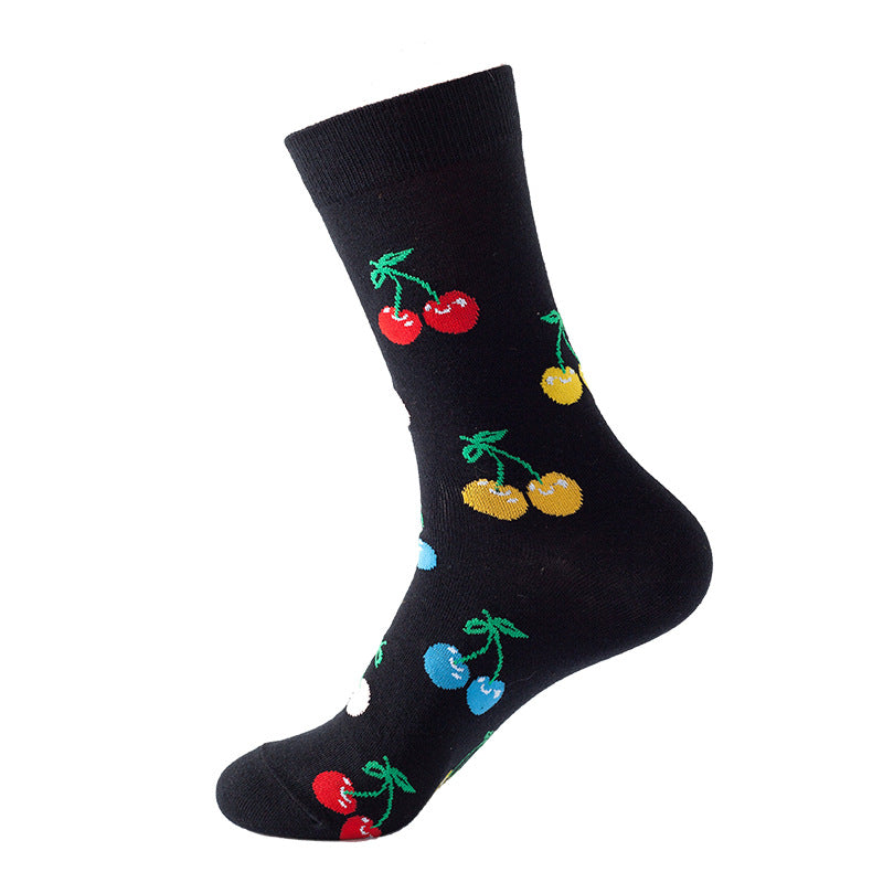 Avocado Fruit Print Mid-Calf Socks – Trendy Couple Socks for Fall & Winter