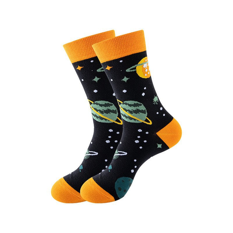 Trendy Mid-Calf Cotton Socks – Unisex Fall & Winter Crew Socks