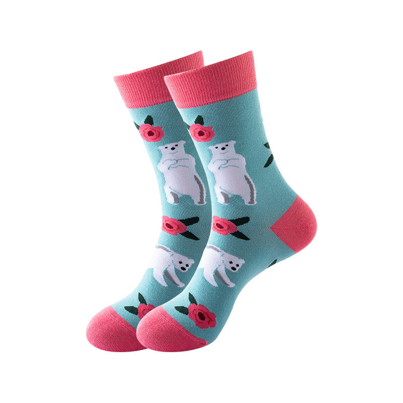 Trendy Mid-Calf Cotton Socks – Unisex Fall & Winter Crew Socks