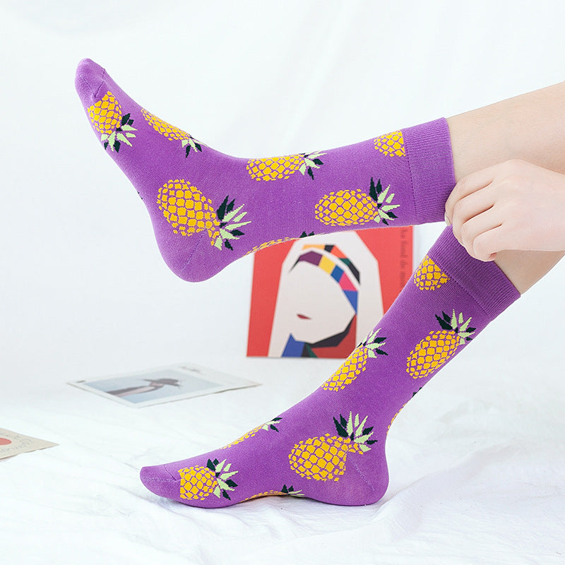 Avocado Fruit Print Mid-Calf Socks – Trendy Couple Socks for Fall & Winter