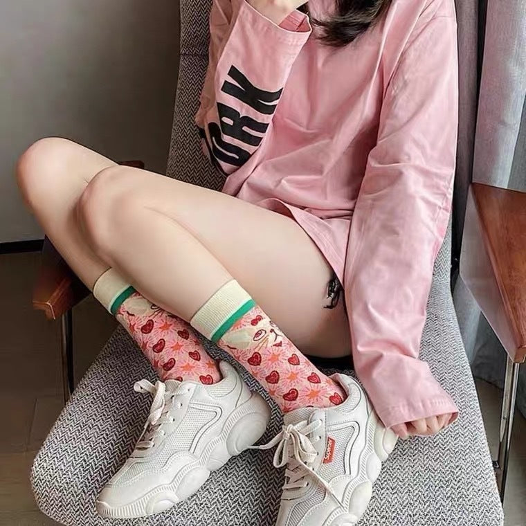 Vintage Art Illustration Crew Socks – Women’s Colourful Graphic Socks