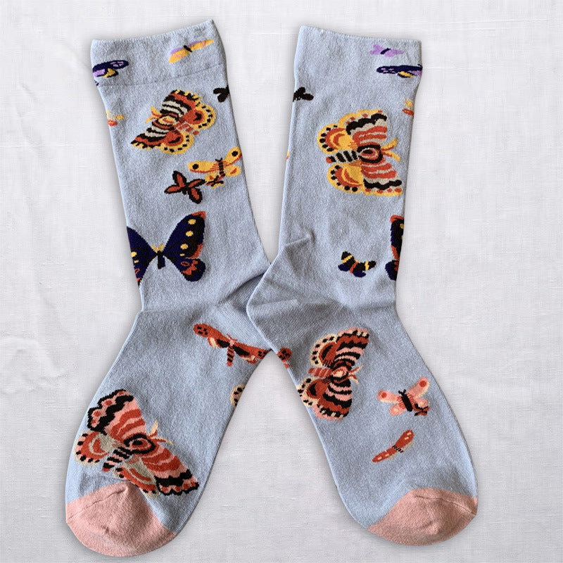 Whimsical Art & Nature Crew Socks – Colorful Graphic Socks