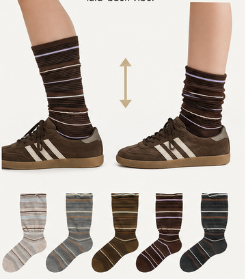 Vintage Preppy Slouch Socks - Women's Crew Socks
