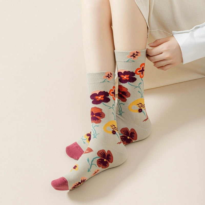 Wildflower Story Crew Socks