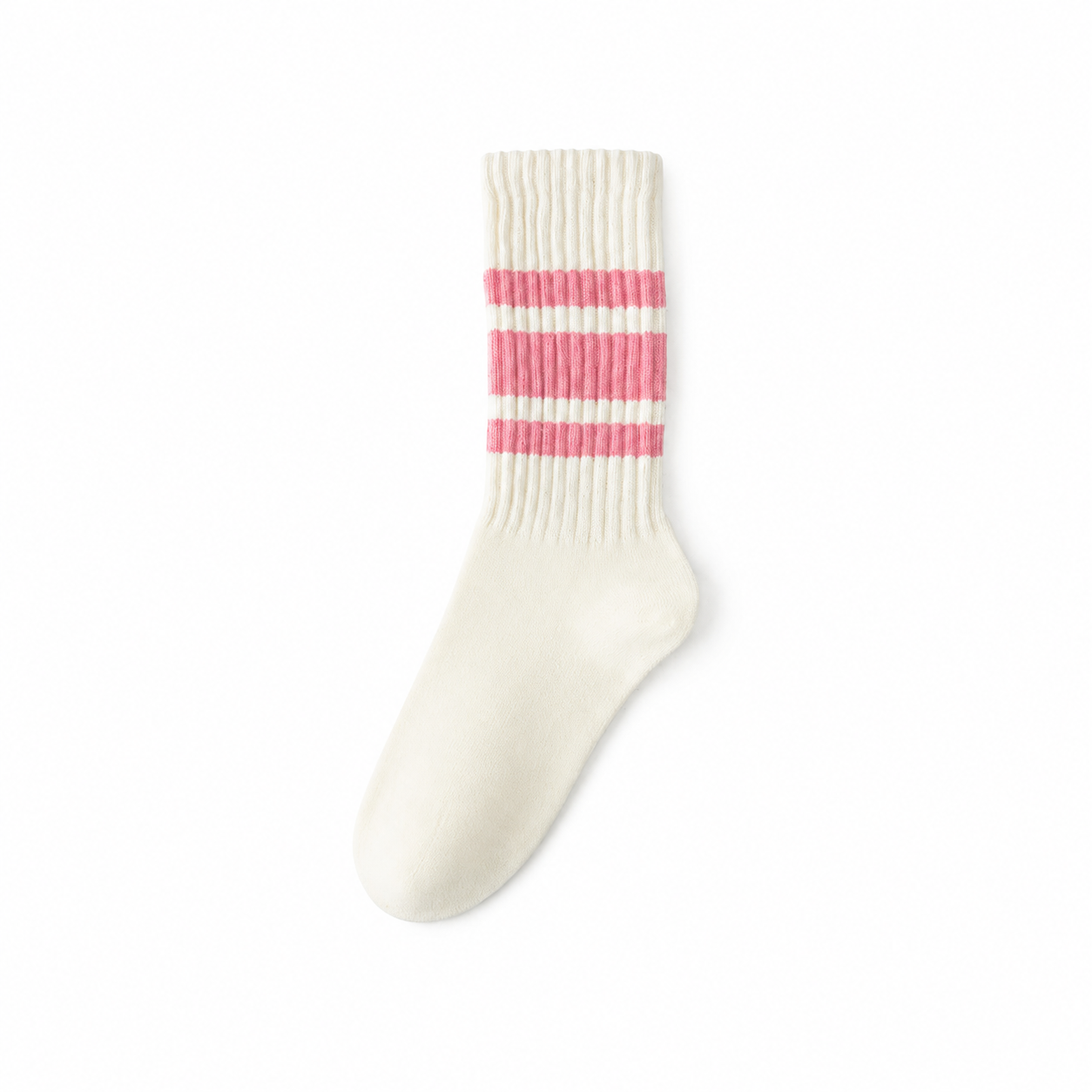Retro Striped Cotton Crew Socks – Unisex Casual Mid-Calf Socks
