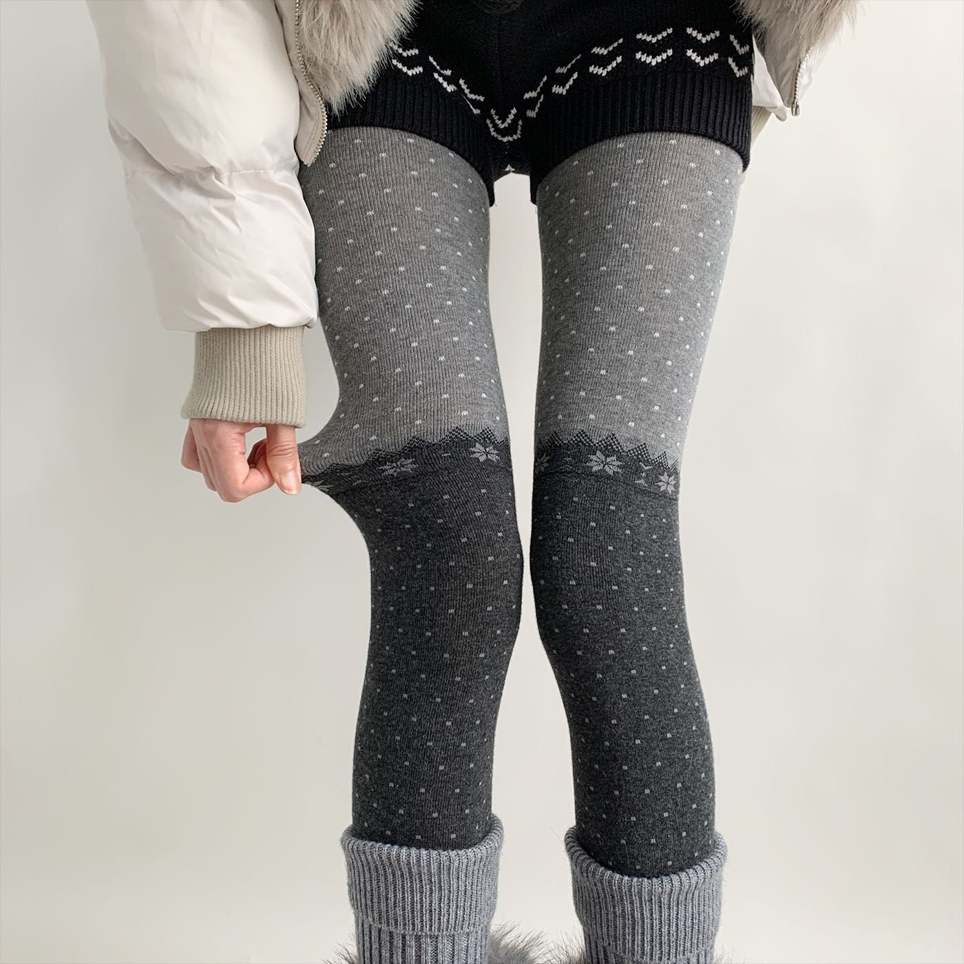 Snowfall Mock Knee Socks