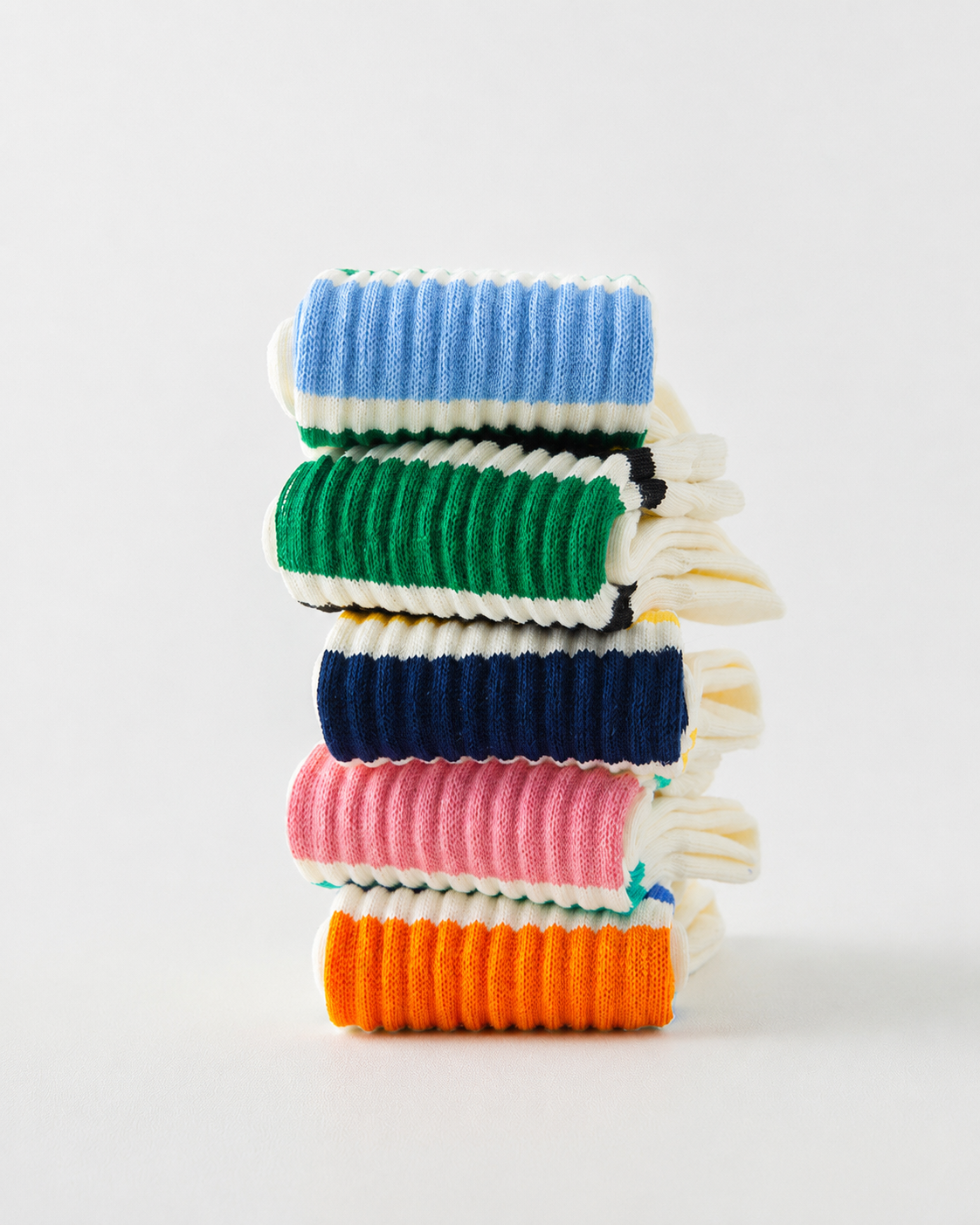 Retro Striped Cotton Crew Socks – Unisex Casual Mid-Calf Socks