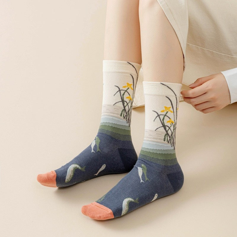 Wildflower Story Crew Socks