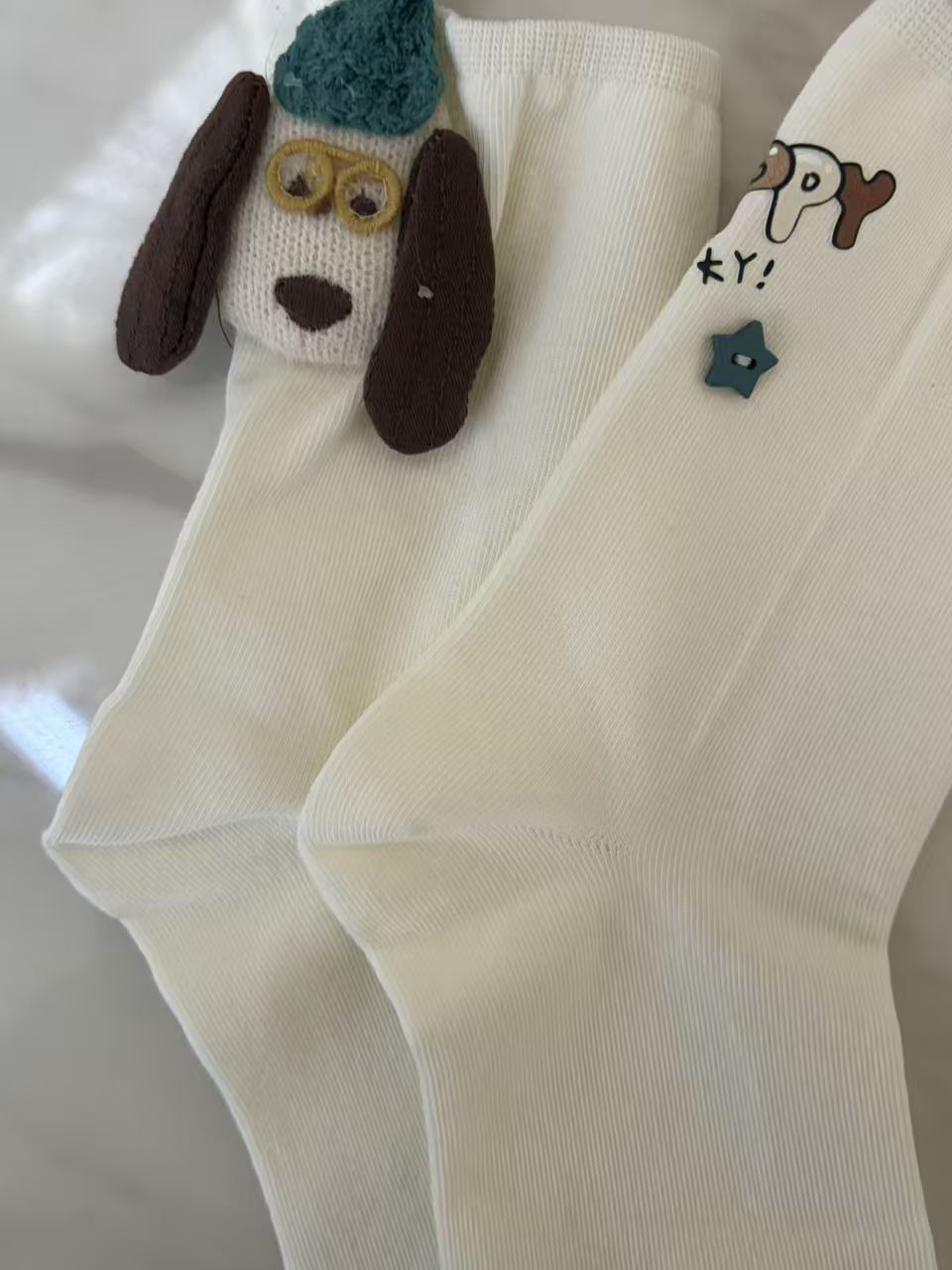 Lucky Pup Ribbed Socks