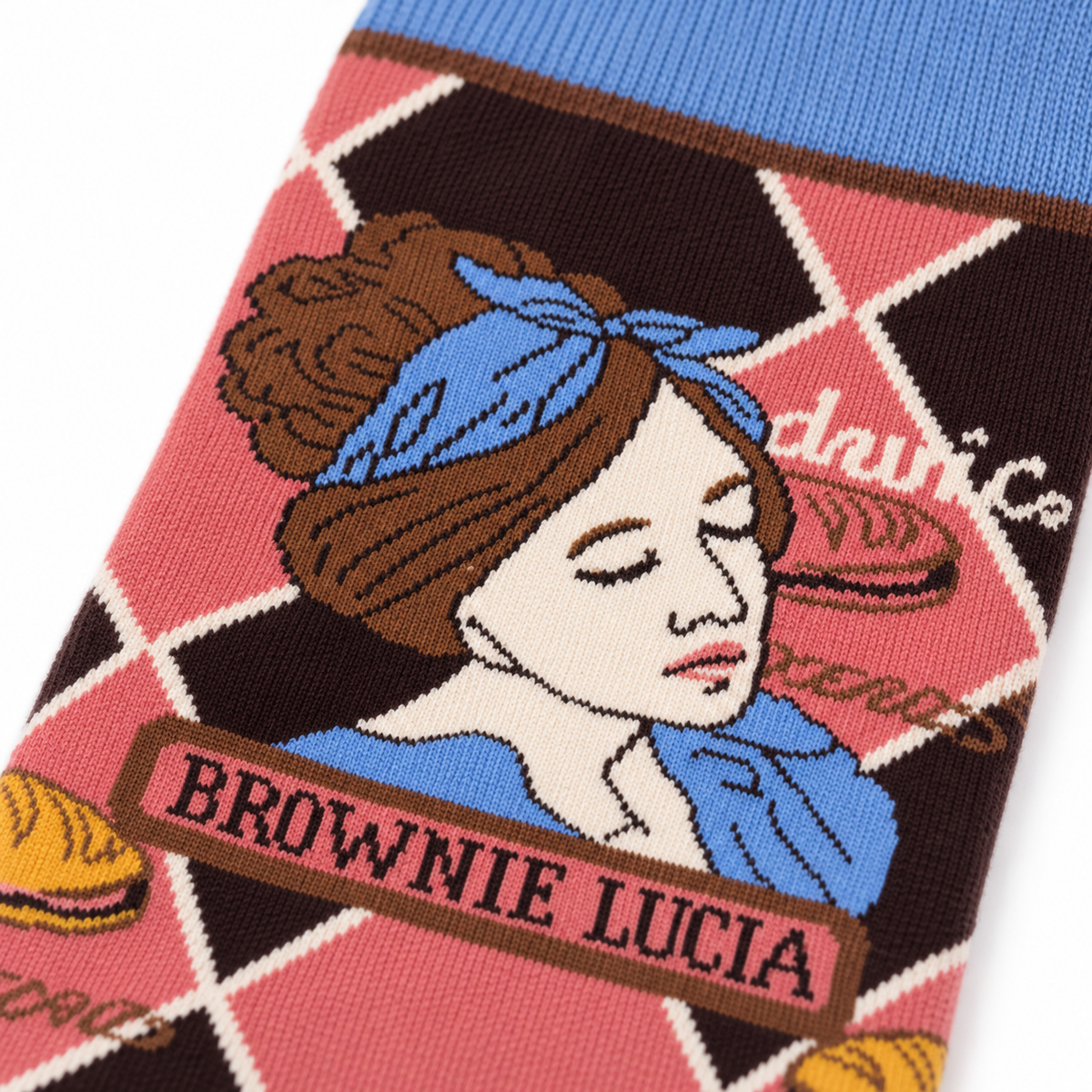 Women's Retro Portrait Argyle Crew Socks – Colorful Patterned Socks