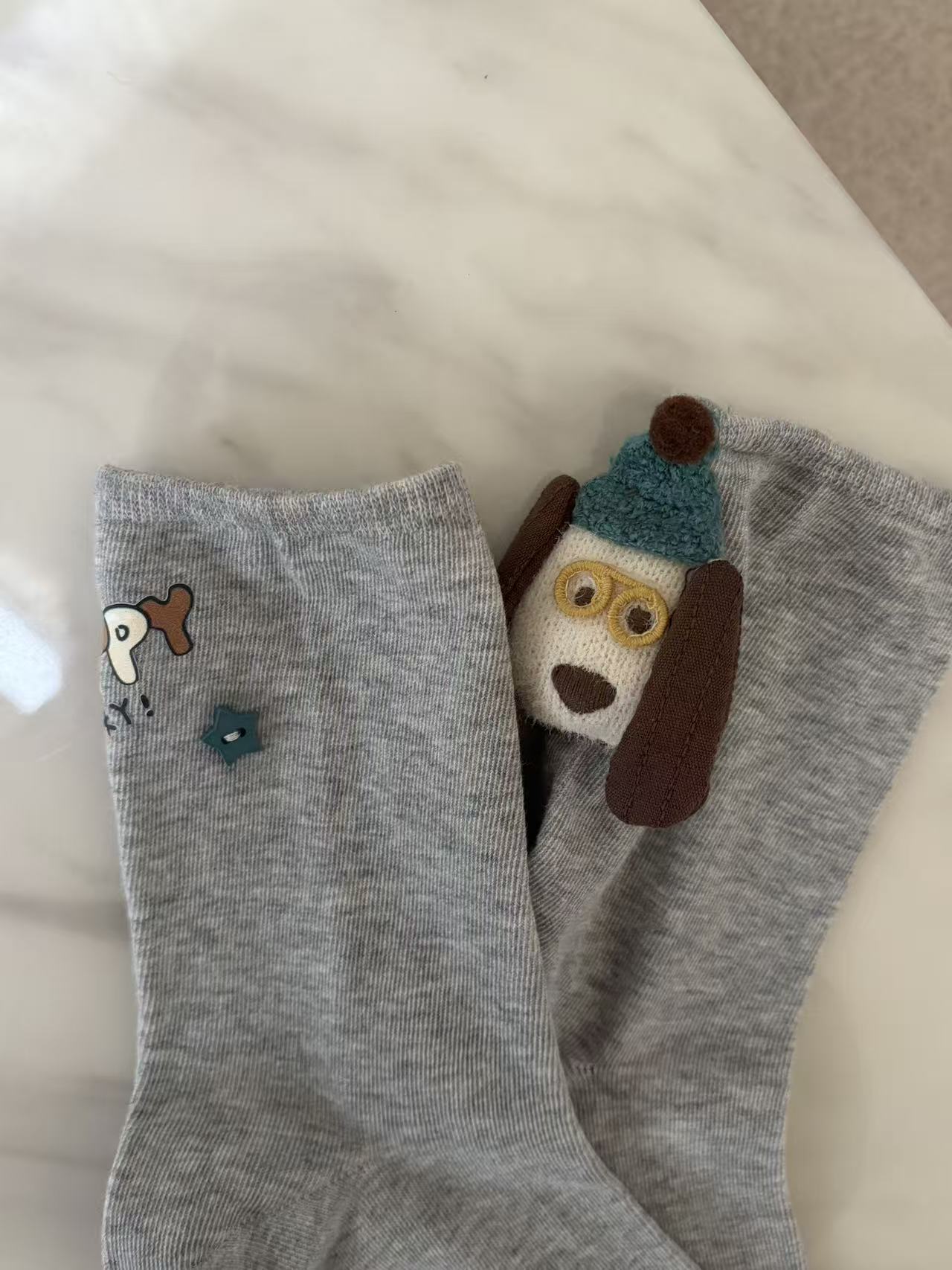 Lucky Pup Ribbed Socks