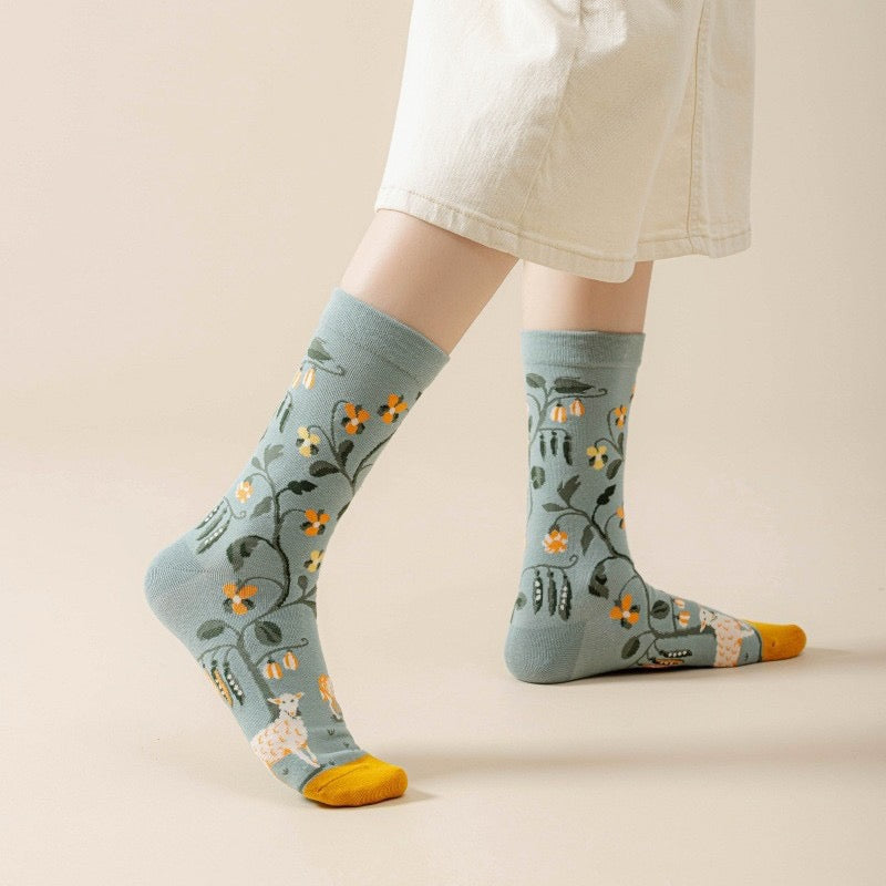 Wildflower Story Crew Socks