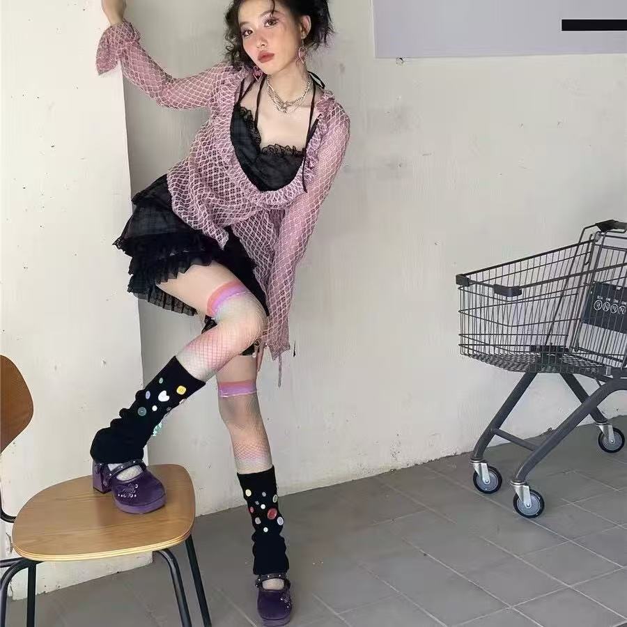 Harajuku Pastel Button Leg Warmers