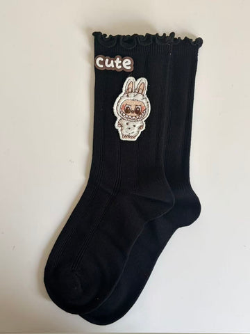 Labubu "Mischief Monster" Ribbed Ruffle Socks