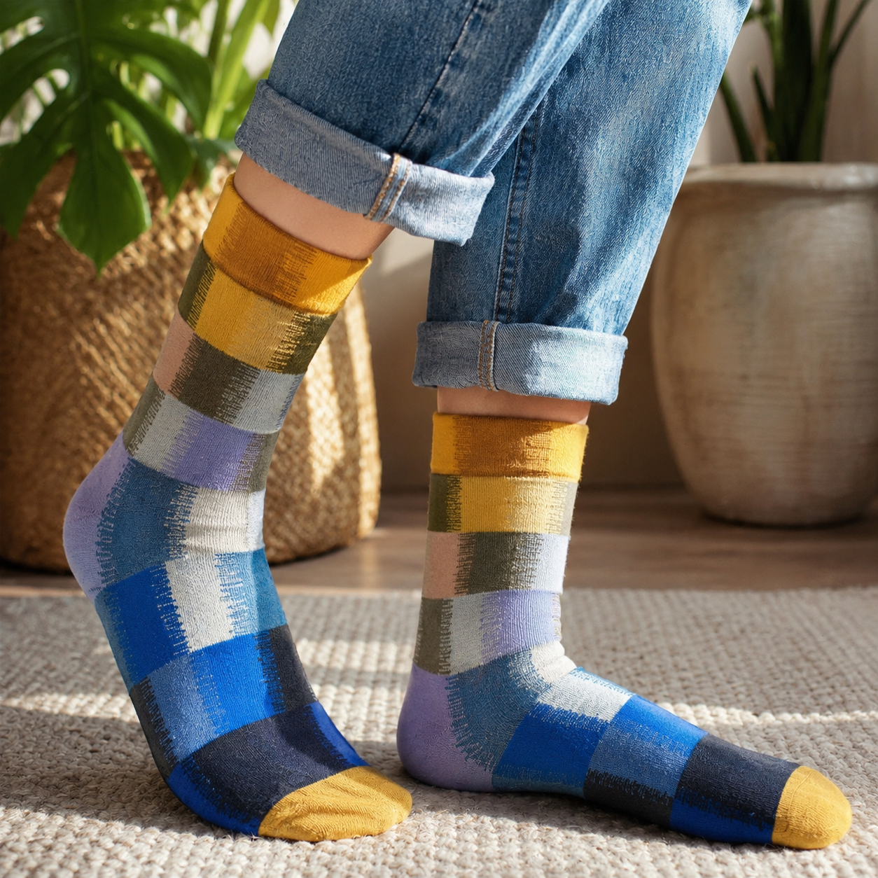Artistic Nature & Whimsical Pattern Crew Socks – 6 Unique Designs