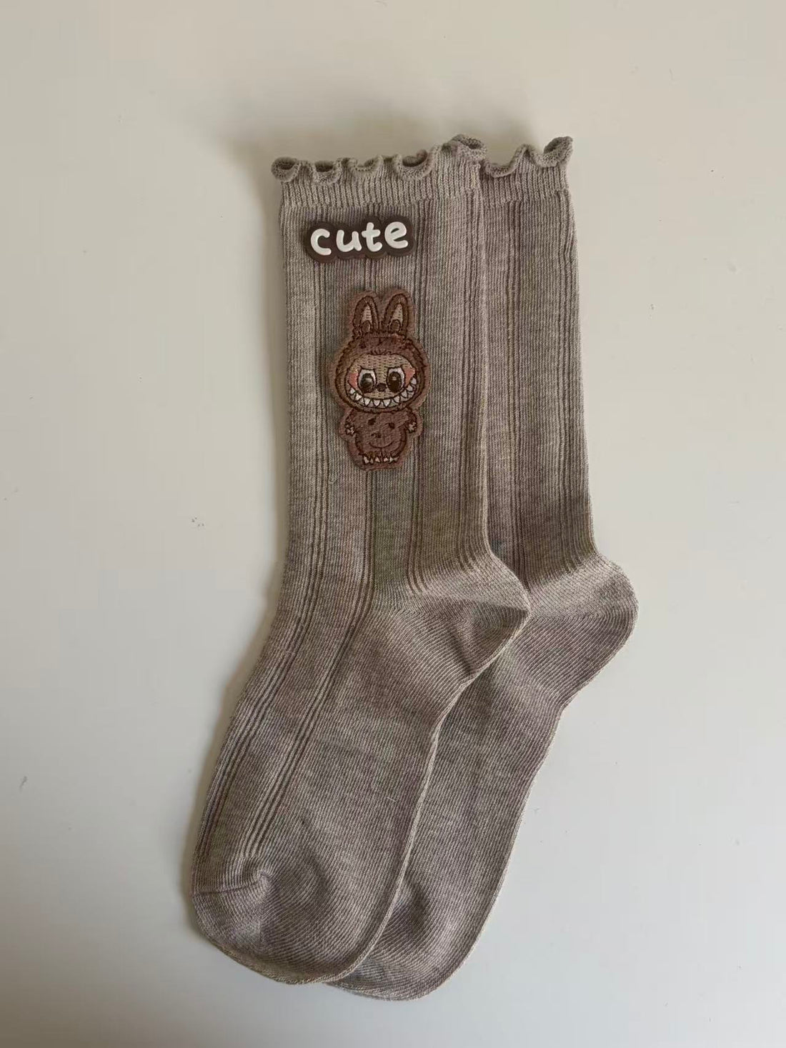 Labubu "Mischief Monster" Ribbed Ruffle Socks