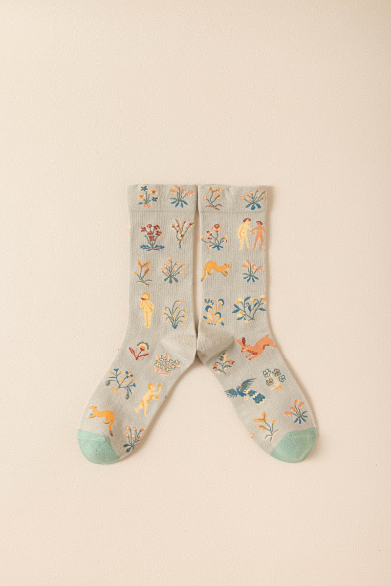 Wildflower Story Crew Socks