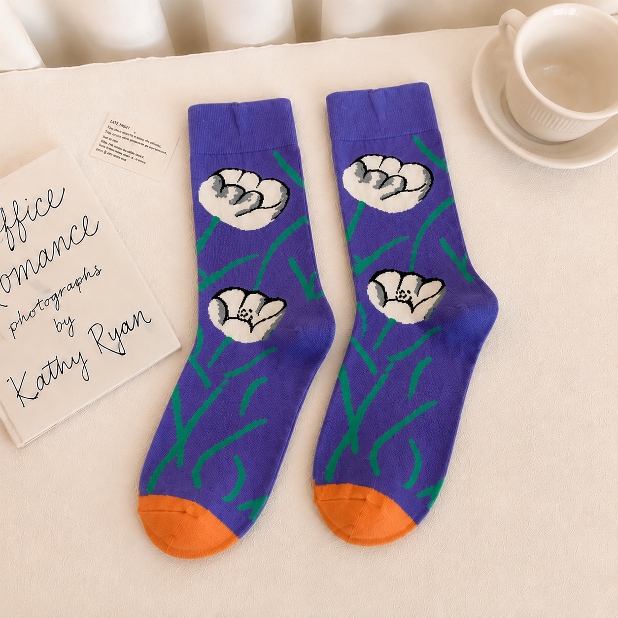 Vintage Art Inspired Crew Socks – Artistic Painting Pattern Cotton Socks for Women & Men