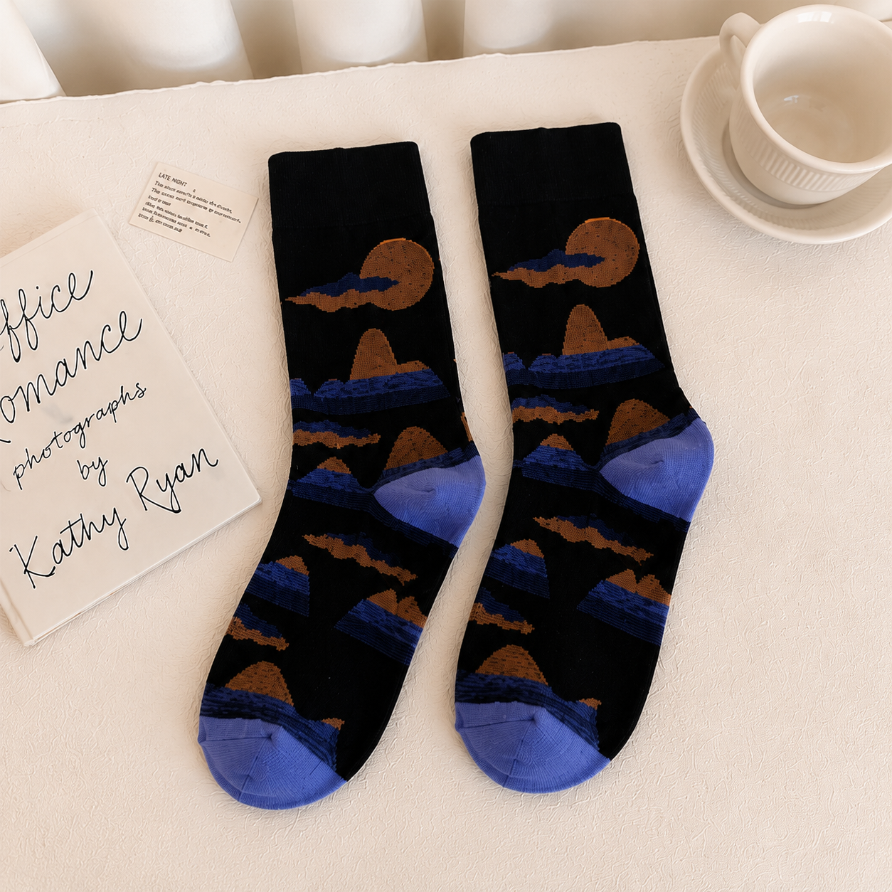 Vintage Art Inspired Crew Socks – Artistic Painting Pattern Cotton Socks for Women & Men