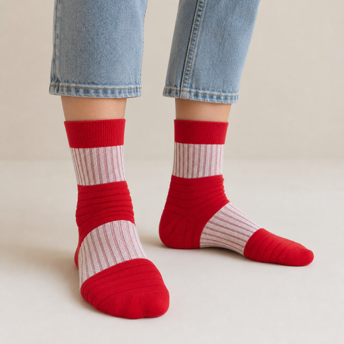 Odd Stripe Socks- Women's Crew Socks