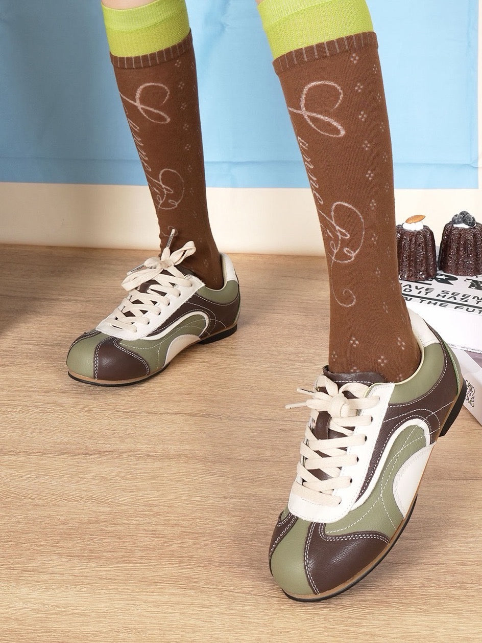 Mocha Lime Knee High Socks
