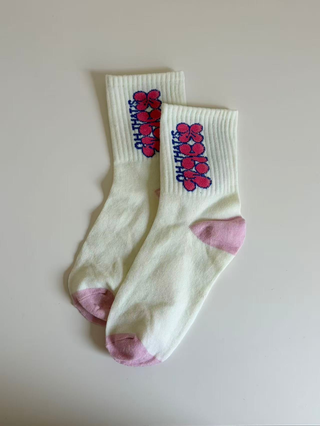Floral Graffiti Ribbed Socks