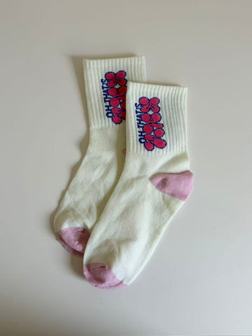Floral Graffiti Ribbed Socks