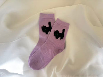 Wool-Blend Fuzzy Animal Motif Crew Socks